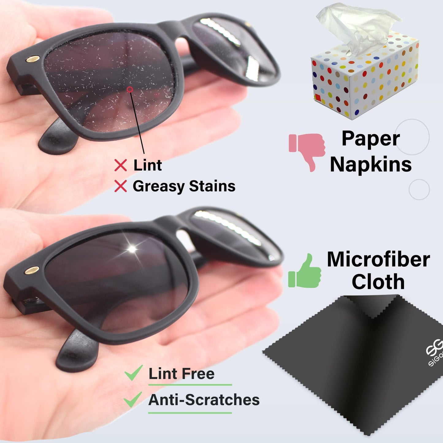 Microfiber Cleaning Cloth for Glasses   Eyeglass Cleaning Cloth   Lens